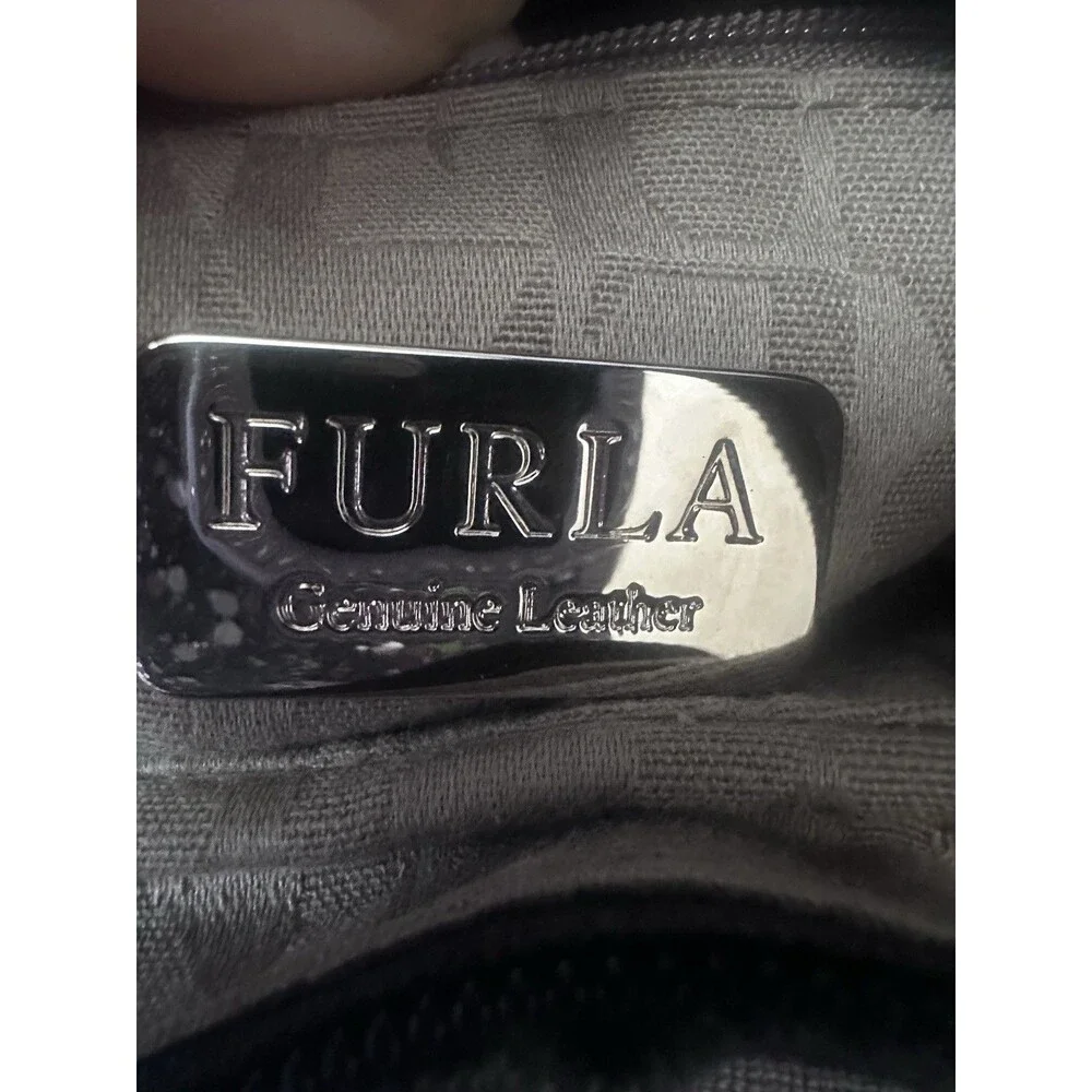 Furla Black Crocodile Leather Embossed Hobo Bag - Picture 2 of 14